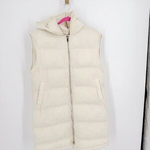Mango Cream Hooded Puffer Vest